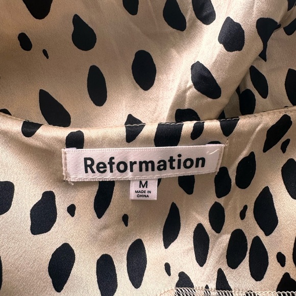 Reformation “Britten” cheetah-print silk-satin midi dress - Picture 6 of 8